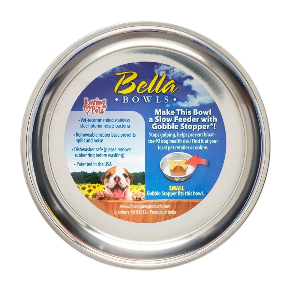 Loving Pets Metallic Dog Bowl Champagne Small