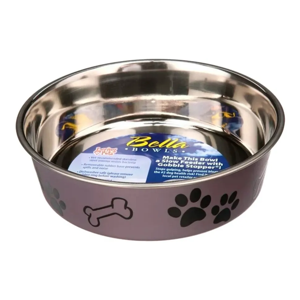 Loving Pets Metallic Dog Bowl Grape Small