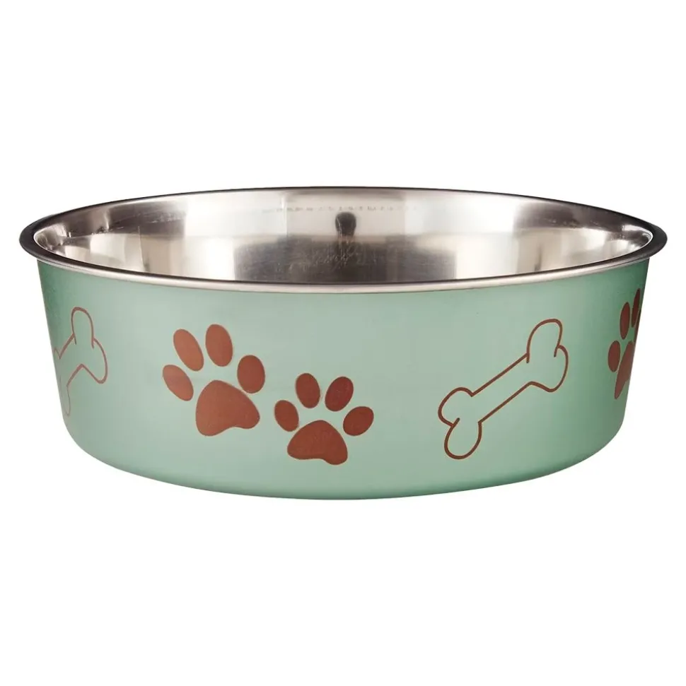 Loving Pets Metallic Dog Bowl Artichoke Medium