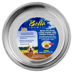 Loving Pets Metallic Dog Bowl Champagne Medium