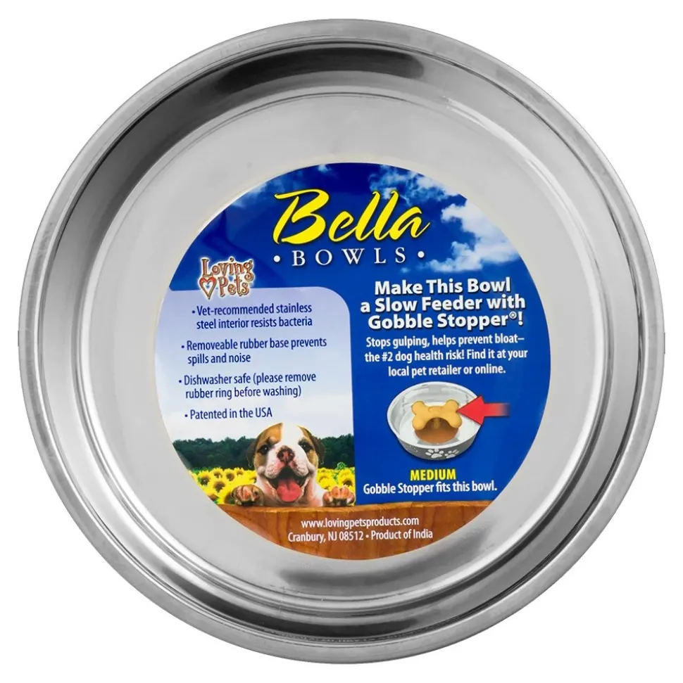 Loving Pets Metallic Dog Bowl Champagne Medium