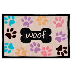 Loving Pets Multicolor Fashion Mat Woof with Multi Paws
