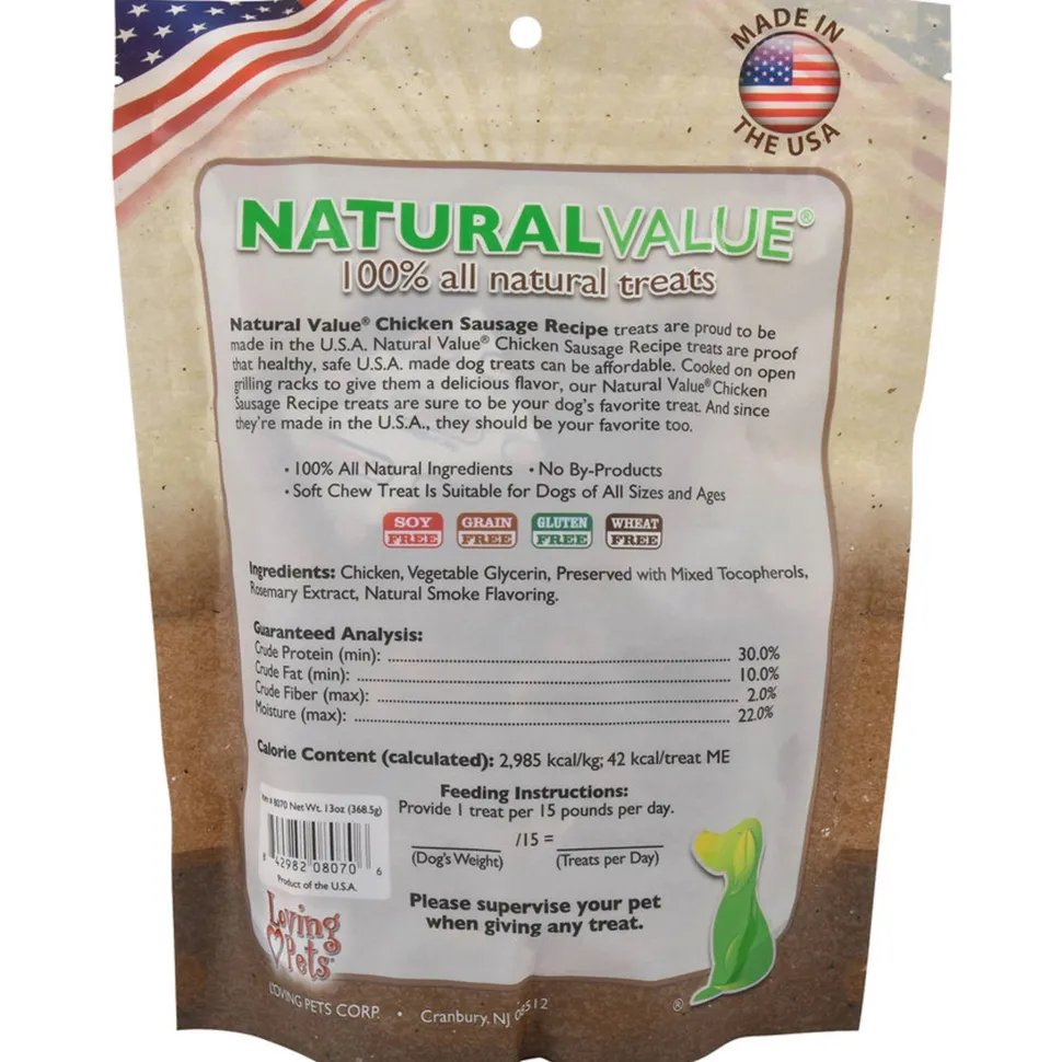 Loving Pets Natural Value Chicken Sausages Dog Treat 13-oz