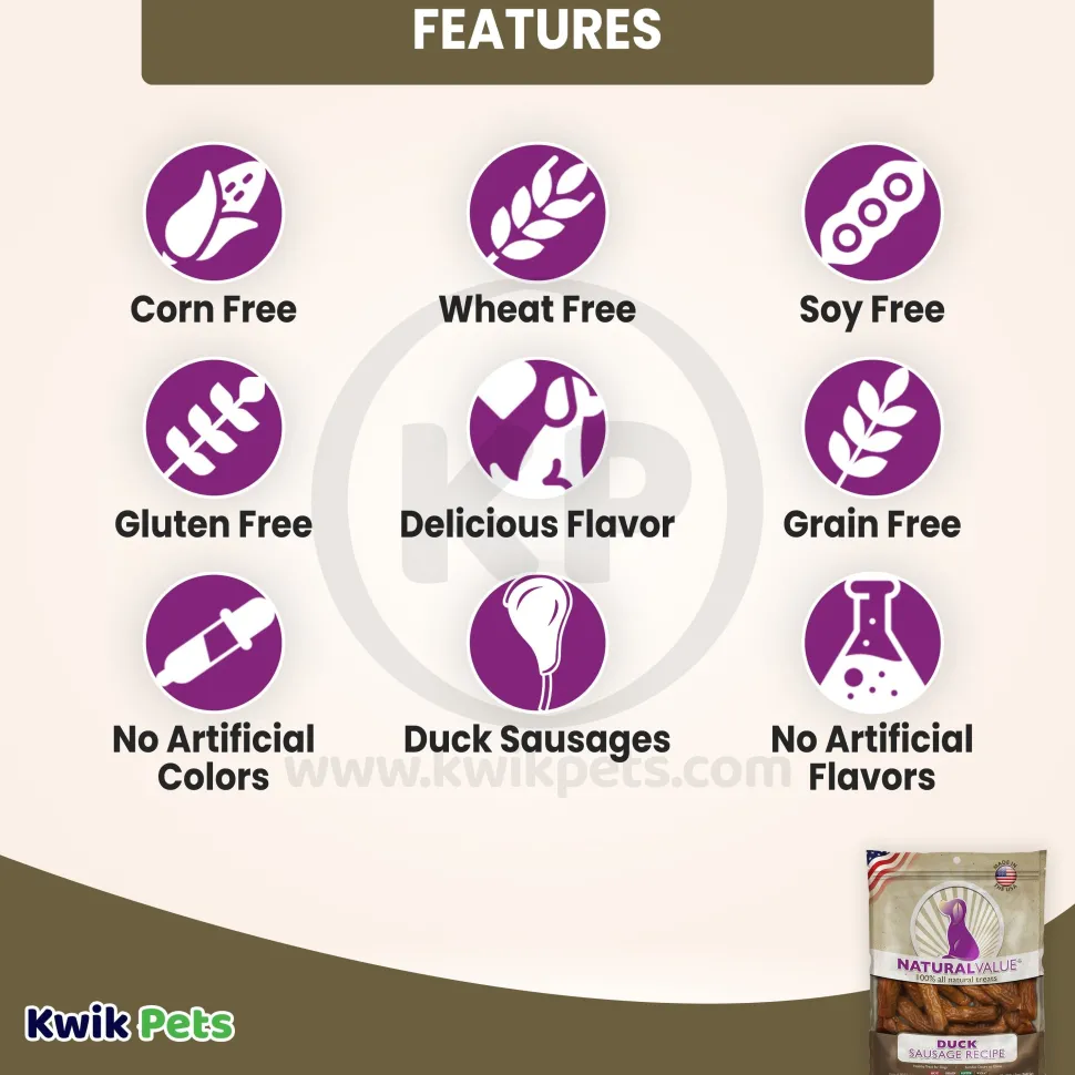 Loving Pets Natural Value Duck Sausages Dog Treat 13-oz