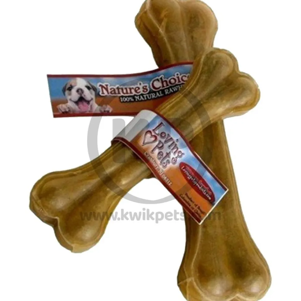 Loving Pets Pressed Rawhide Bone Dog Treat 8-in