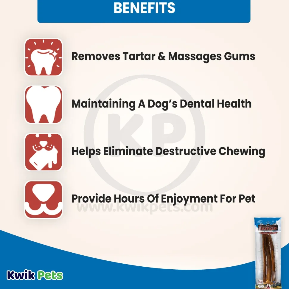 Loving Pets Pure Buffalo Bully Sticks Dog Treat 12-in 3 Count