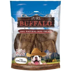 Loving Pets Pure Buffalo Lung Steaks Dog Treat 4-oz