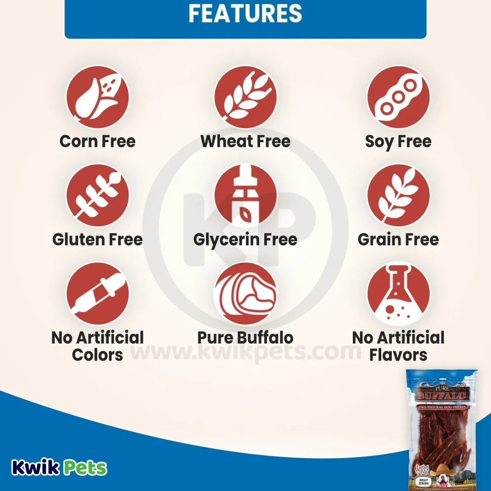 Loving Pets Pure Buffalo Meat Strips Dog Treat 3.5-oz
