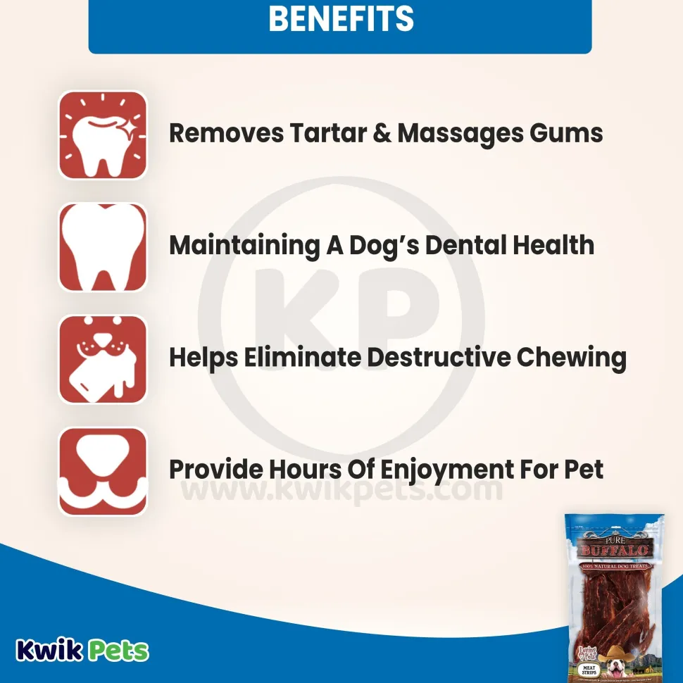 Loving Pets Pure Buffalo Meat Strips Dog Treat 3.5-oz