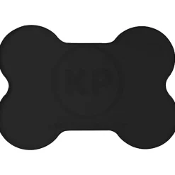 Loving Pets Spill-Proof Bone Shaped Dog Mat Black Large