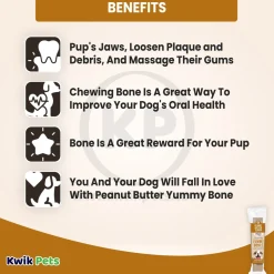 Loving Pets Yummy Bones Peanut Butter Flavor Filled Dog Treat 2.8-oz