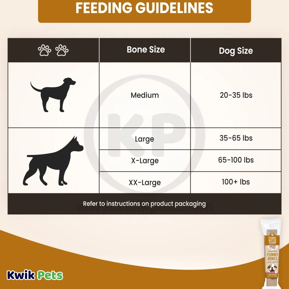 Loving Pets Yummy Bones Peanut Butter Flavor Filled Dog Treat 2.8-oz