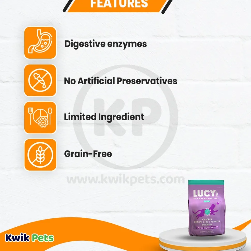 Lucy Pet Products Formulas for Life Dry Cat Food Chicken Brown Rice & Pumpkin 4-lb