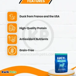 Lucy Pet Products Grain-Free Small Bites Small Breed Dry Dog Food Duck, Pumpkin & Quinoa 4.5-lb
