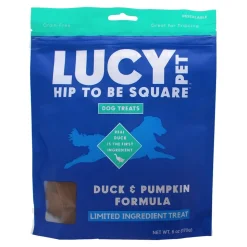 Lucy Pet Products Hip to Be Square Limited Ingredient Dog Treats Duck & Pumpkin 6-oz