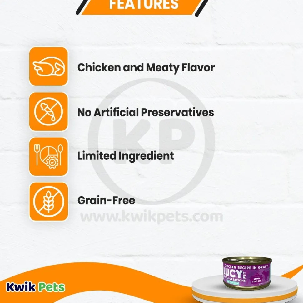Lucy Pet Products Kettle Creations Wet Cat Food Chicken 2.47-oz