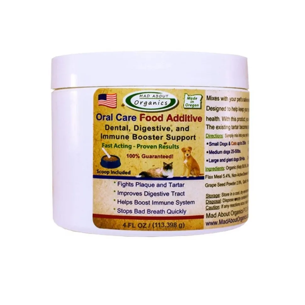 Mad About Organics Oral Care Food Additive for Dogs & Cats 4-oz