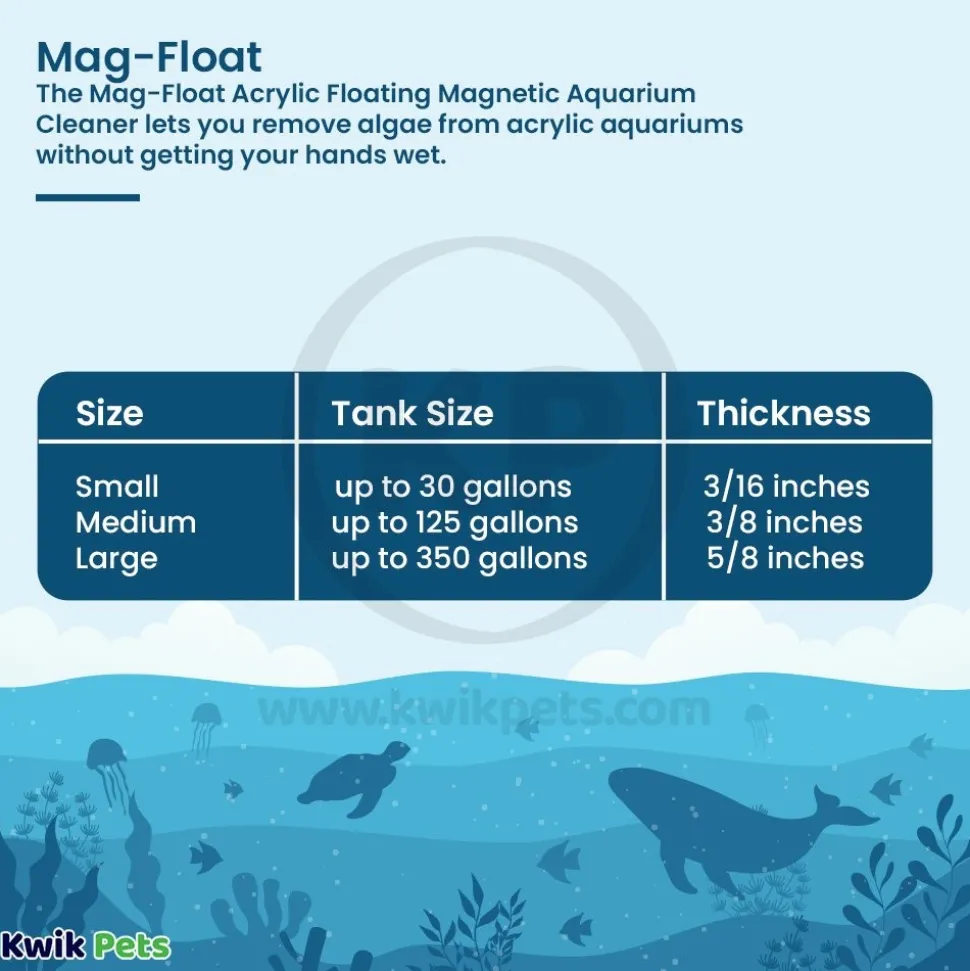 Mag-Float Floating Aquarium Acrylic Cleaner Large