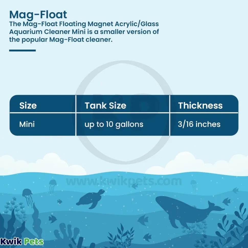 Mag-Float Floating Magnet Acrylic/Glass Aquarium Cleaner Mini