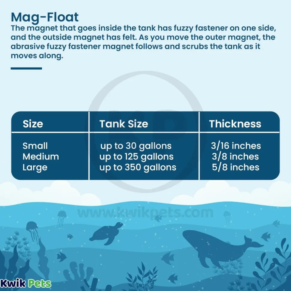 Mag-Float Floating Magnet Acrylic Aquarium Cleaner Medium