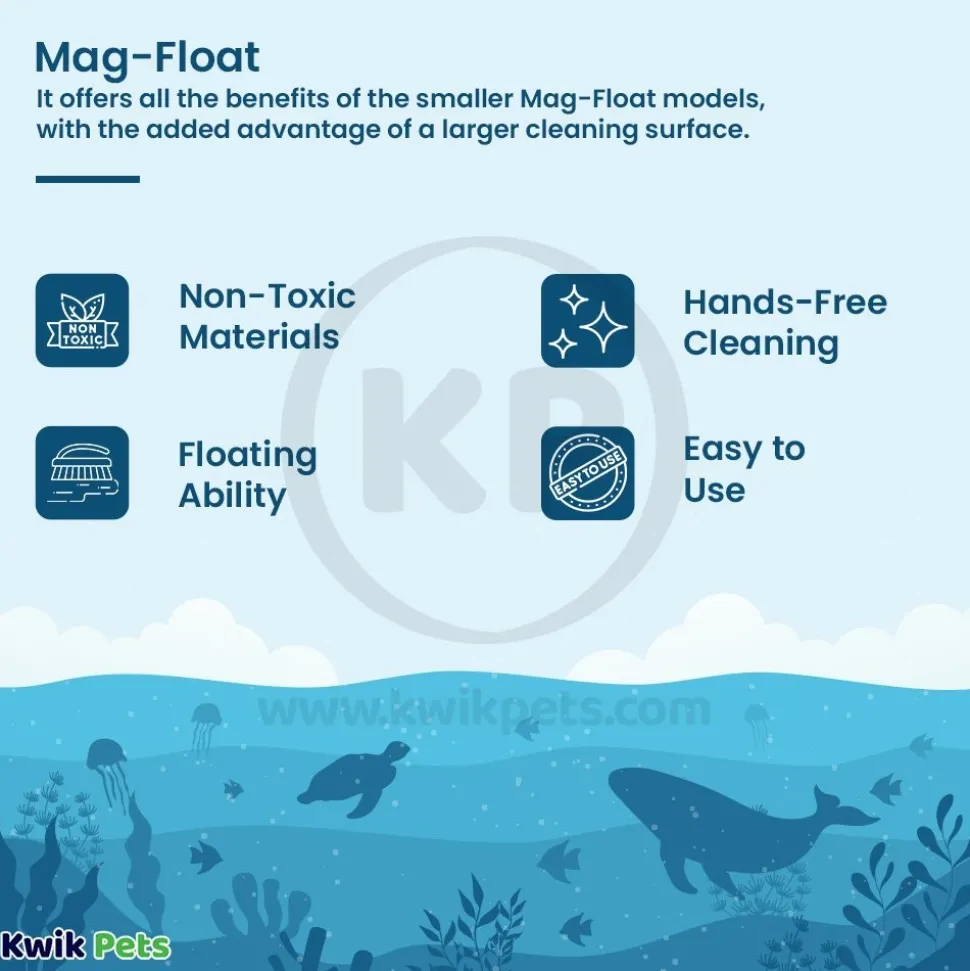 Mag-Float Floating Magnet Acrylic Aquarium Cleaner Large+