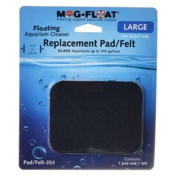 Mag-Float Replacement Pad/Felt Floating Magnet Cleaner for Glass Aquariums Black Large