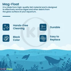 Mag-Float Replacement Pad/Felt Floating Magnet Cleaner for Glass Aquariums Black Medium