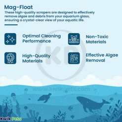 Mag-Float Replacement Scrapers for Glass Aquariums Grey/White Large & Large+ 2 Count