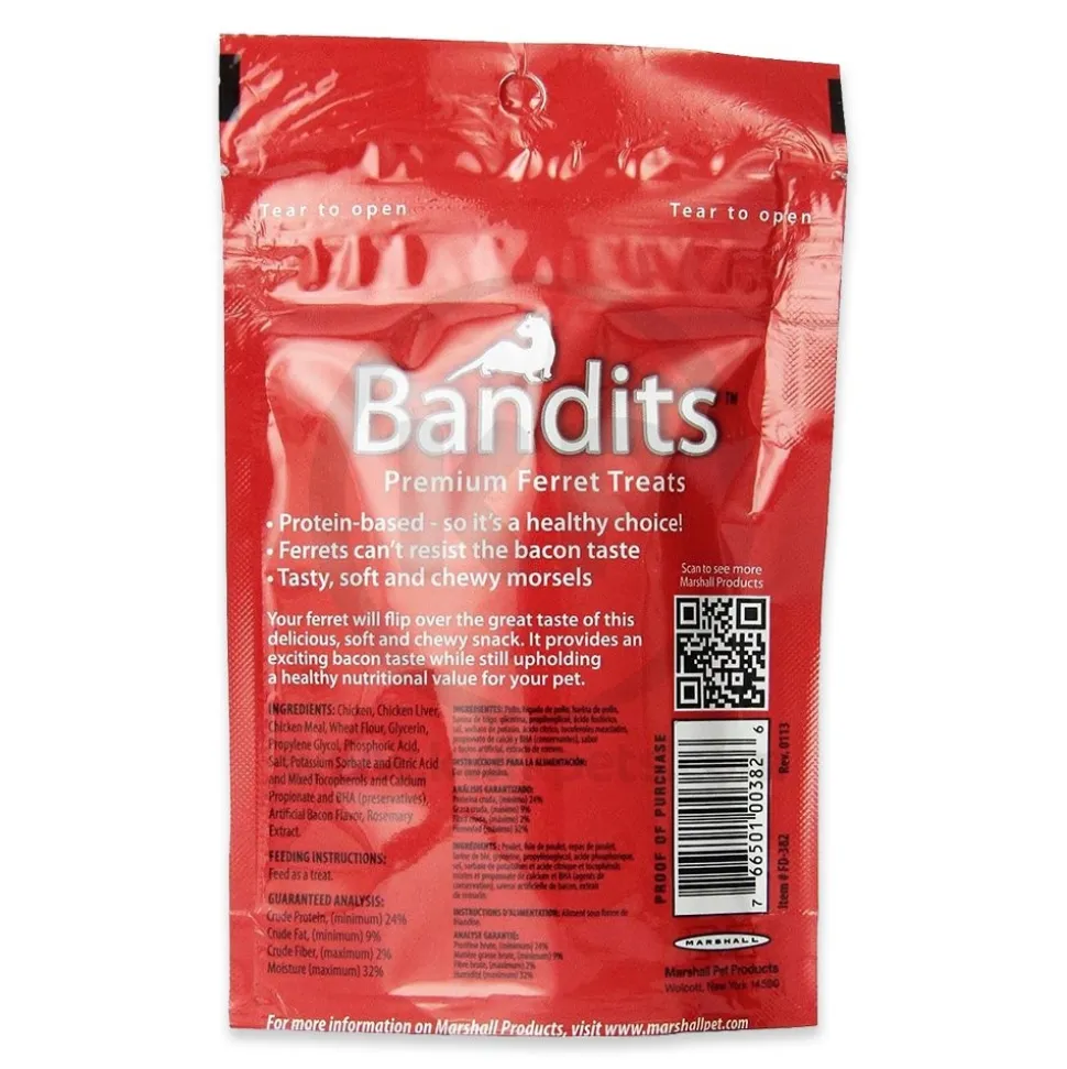 Marshall Pet Products Bandits Premium Ferret Treats Meaty Bacon 3-oz