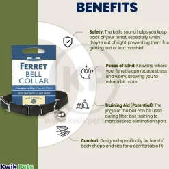 Marshall Pet Products Ferret Bell Collar Black 3/8-in