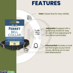 Marshall Pet Products Ferret Bell Collar Black 3/8-in