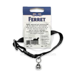Marshall Pet Products Ferret Bell Collar Black 3/8-in