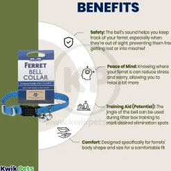 Marshall Pet Products Ferret Bell Collar Blue 3/8-in