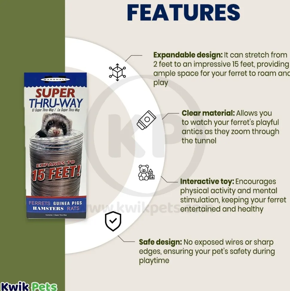 Marshall Pet Products Ferret Super Thru-Way Tunnel Toy Copper 15-ft