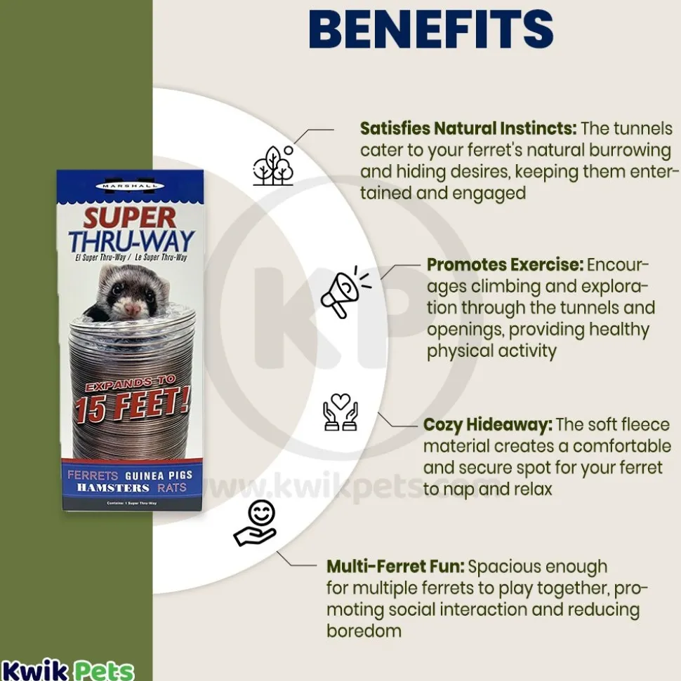 Marshall Pet Products Ferret Super Thru-Way Tunnel Toy Copper 15-ft