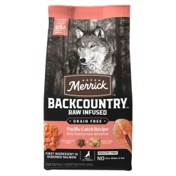 Merrick Backcountry Grain Free Freeze-Dried Raw Dry Dog Food Pacific Catch Recipe with Salmon & Whitefish 4-lb