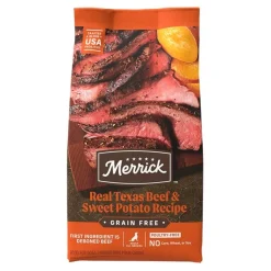 Merrick Grain-Free Adult Dry Dog Food Real Texas Beef & Sweet Potato Recipe 4-lb