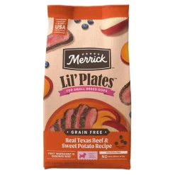 Merrick Lil’ Plates Grain-Free Small Breed Adult Dry Dog Food Real Texas Beef & Sweet Potato Recipe 4-lb