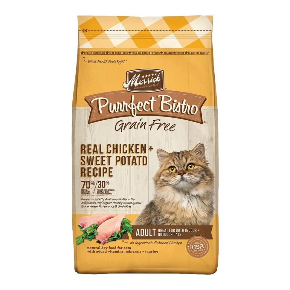 Merrick Purrfect Bistro Grain Free Adult Dry Cat Food Chicken & Sweet Potato Recipe 4-lb