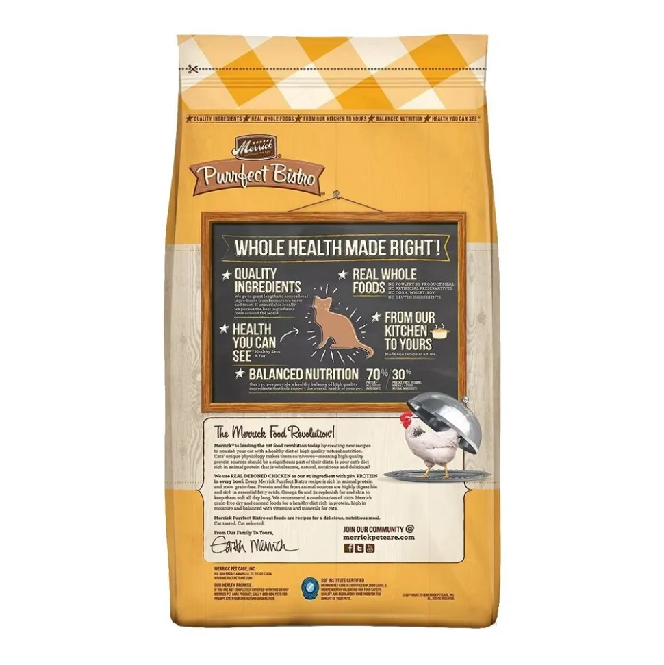 Merrick Purrfect Bistro Grain Free Adult Dry Cat Food Chicken & Sweet Potato Recipe 4-lb