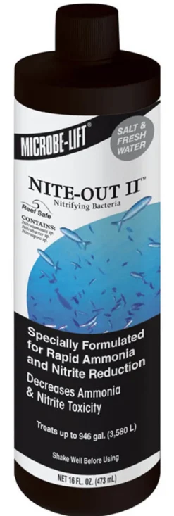 Microbe-Lift Nite-Out II Fresh & Saltwater Aquarium Starter Bacterial Treatment 8-oz