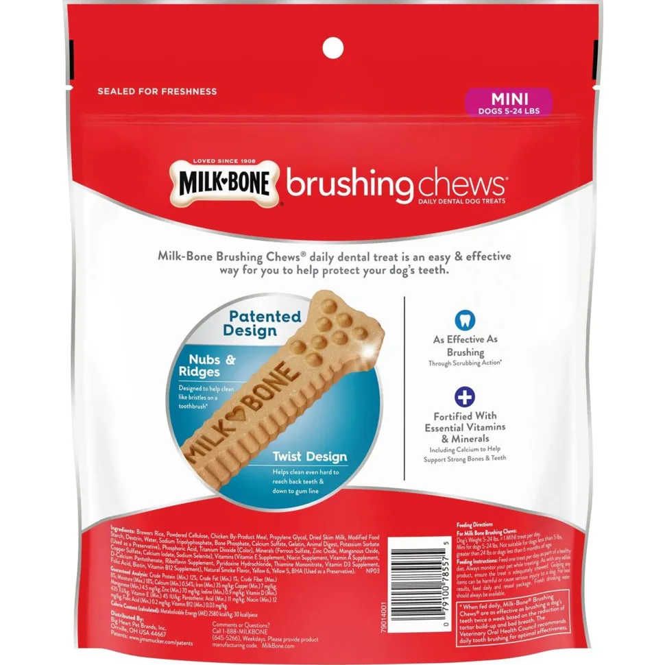 Milk-Bone Brushing Chews Dental Dog Treat Original Extra Small 5-24 lbs 48 Count 18.9-oz