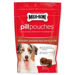 Milk-Bone Pill Pouches Hickory Smoked Bacon Dog Treats 25 Count 6-oz