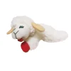 Multipet Lamb Chop Plush Catnip Cat Toy White & Red Small