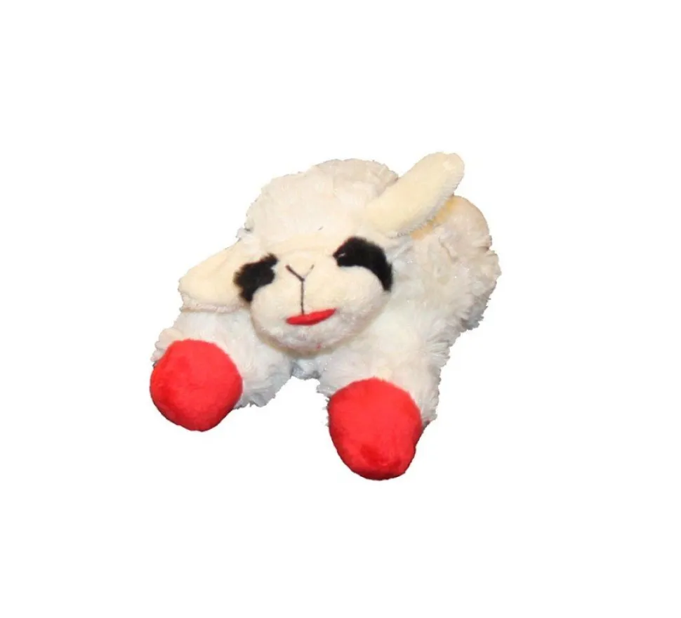 Multipet Lamb Chop Plush Dog Toy White Small 6-in