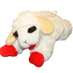 Multipet Lamb Chop Plush Dog Toy White Medium 10-in