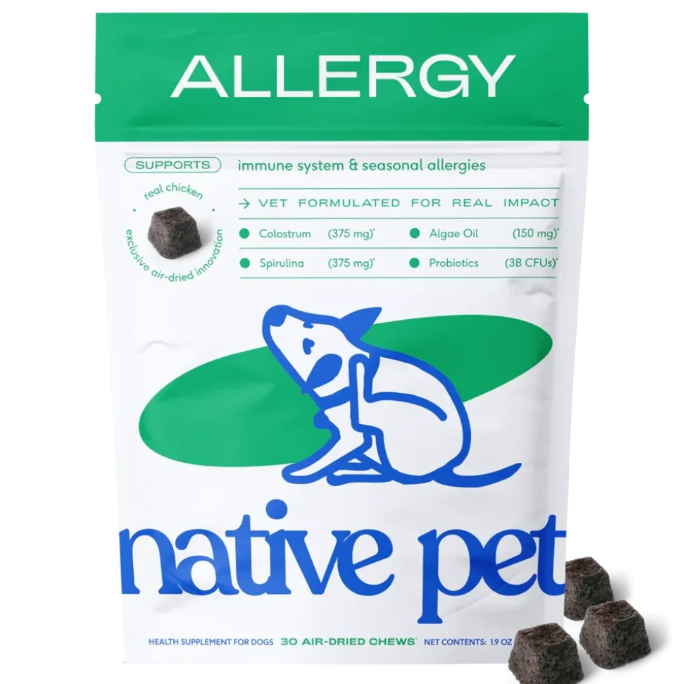 Native Pet Allergy Chews Immune & Itch Relief Supplement for Dogs 30 Count