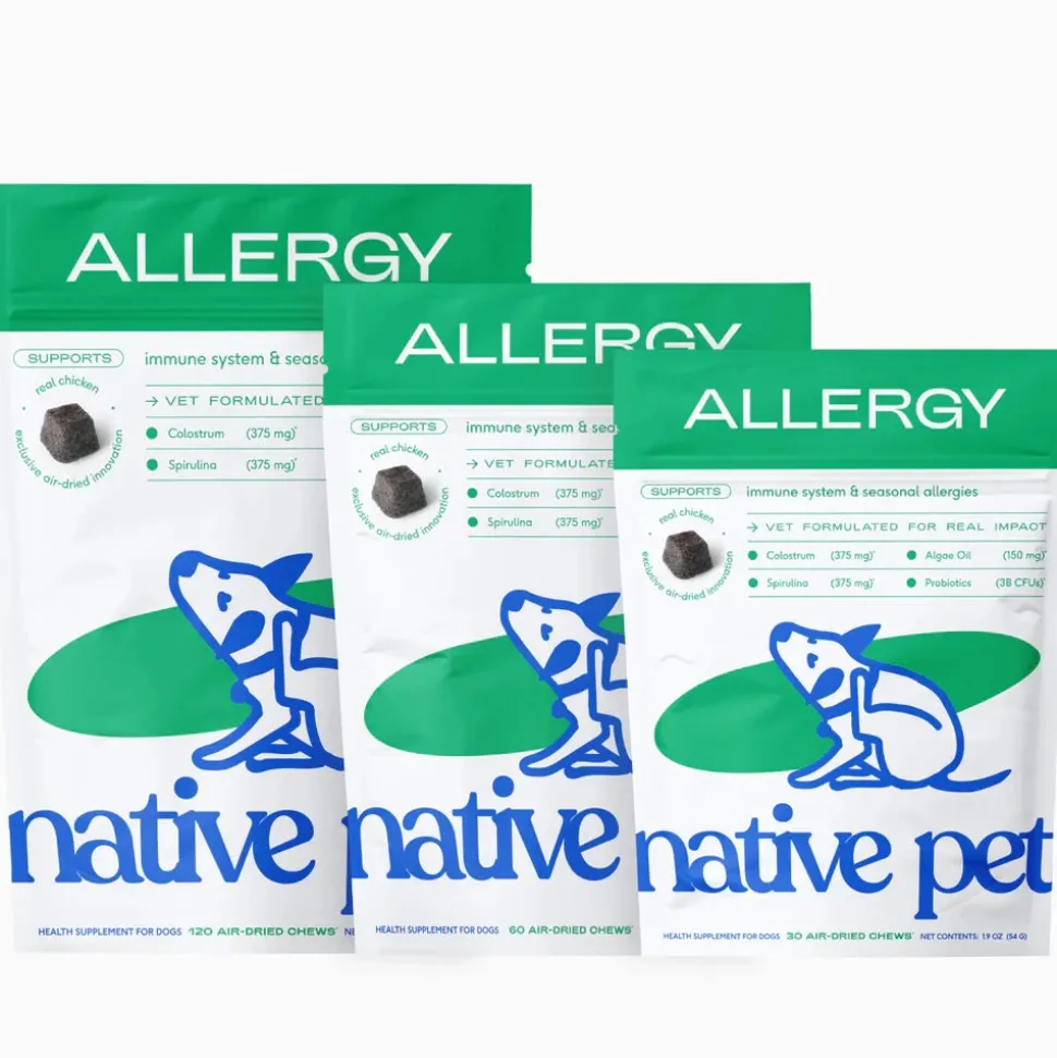 Native Pet Allergy Chews Immune & Itch Relief Supplement for Dogs 30 Count