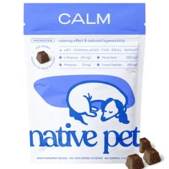 Native Pet Anxiety & Calming Chews Supplement for Dogs 30 Count