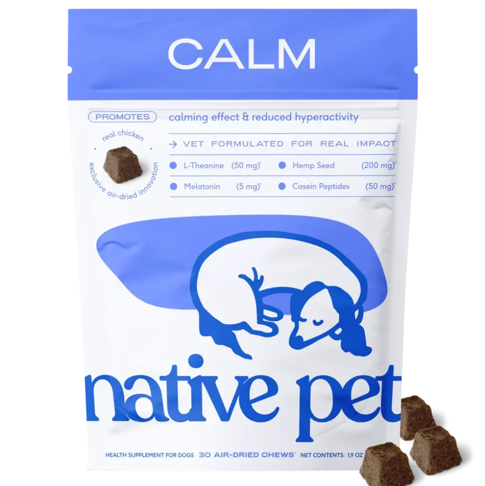 Native Pet Anxiety & Calming Chews Supplement for Dogs 30 Count